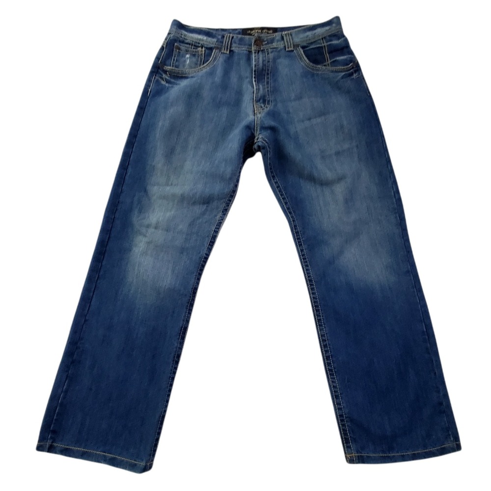 Jordan Craig Men's Jeans 38 x 32 Relaxed Straight Distressed Medium Wash